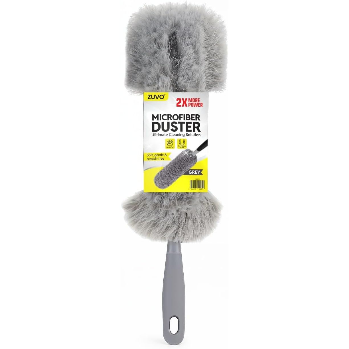 Zuvo Microfiber Duster with Detachable Washable Head – Soft Grip Handle