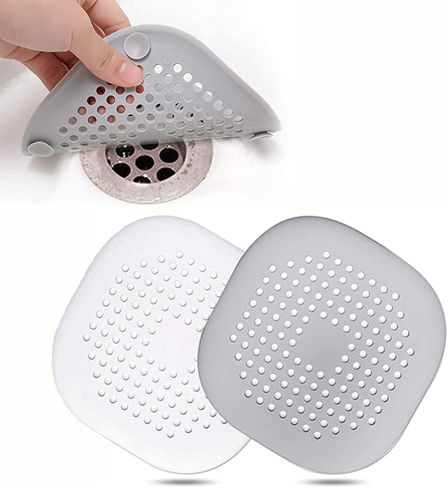 2 Pcs Silicone Drain Protector with Sucker, Sink Strainer Protector