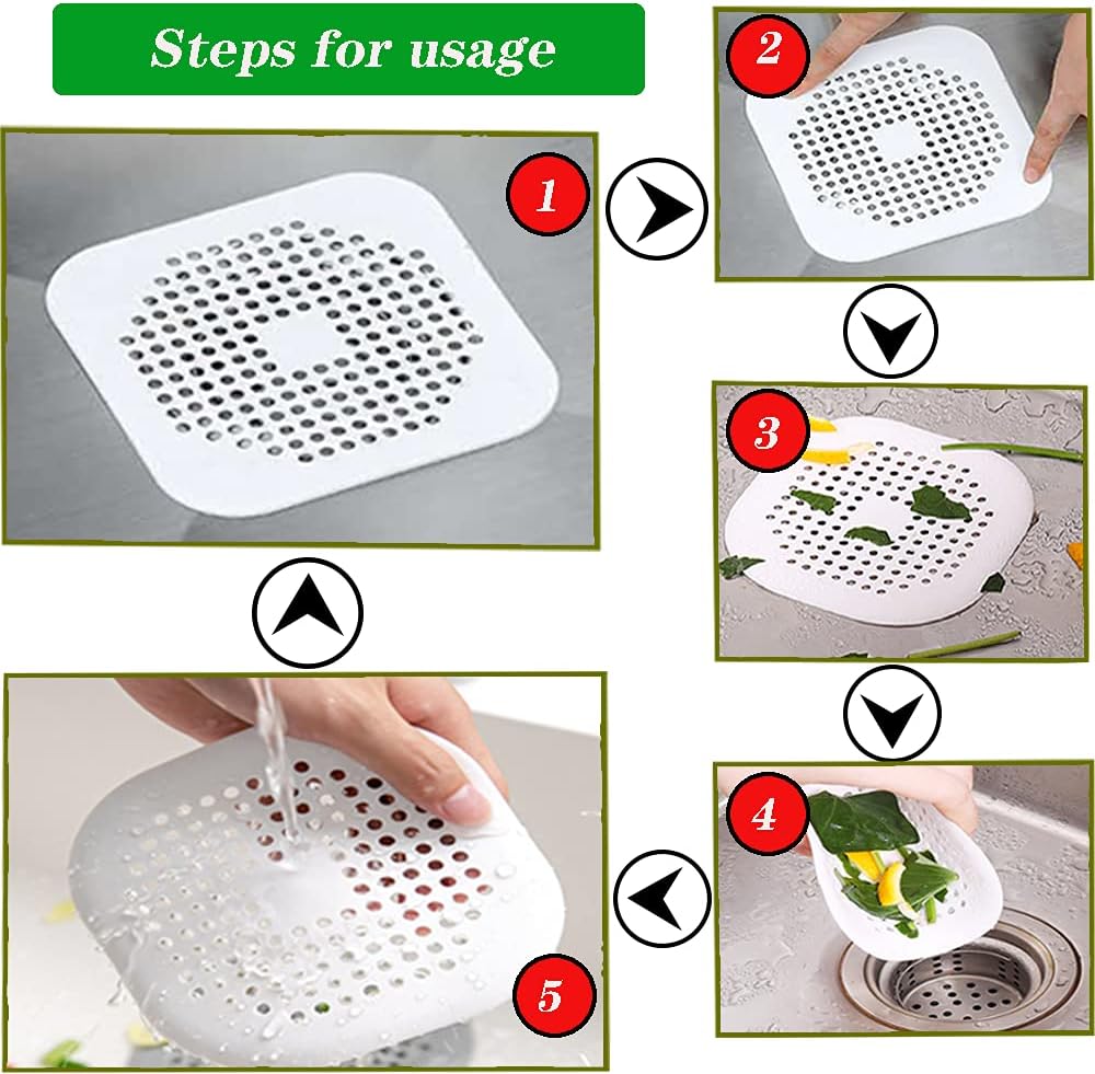 2 Pcs Silicone Drain Protector with Sucker, Sink Strainer Protector