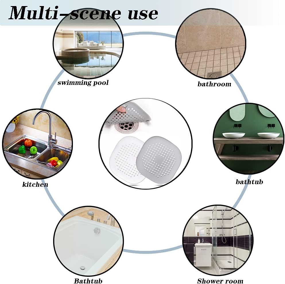 2 Pcs Silicone Drain Protector with Sucker, Sink Strainer Protector