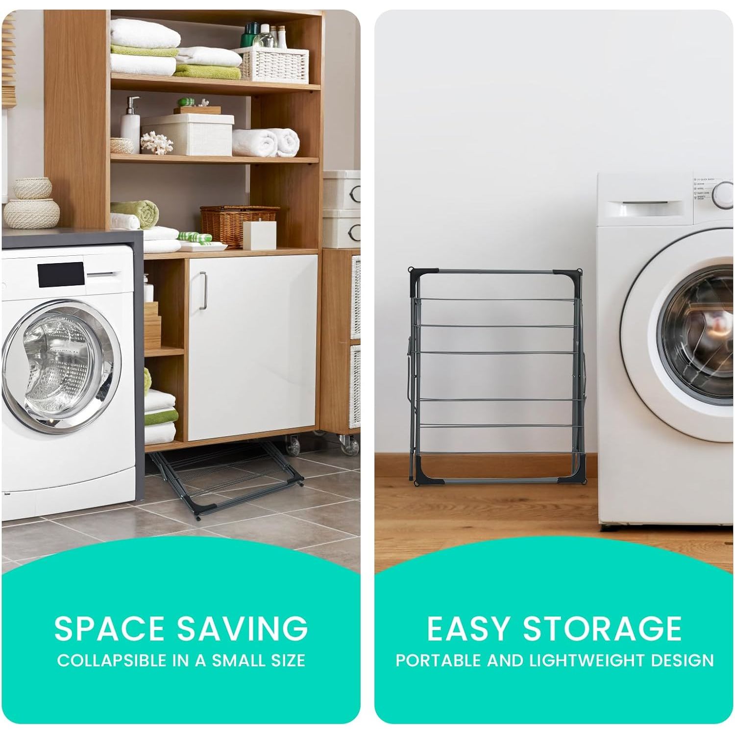 3 Tier Clothes Airer, Heavy Duty Foldable Clothes Drying Rack, with Non-Slip Feet