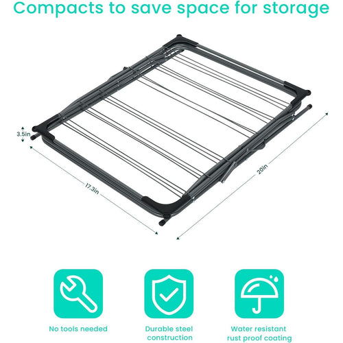 3 Tier Clothes Airer, Heavy Duty Foldable Clothes Drying Rack, with Non-Slip Feet